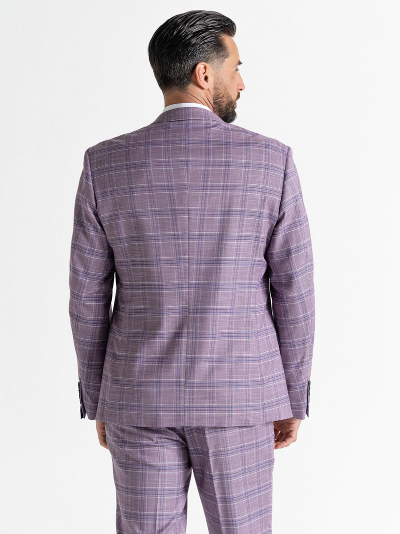 KENSINGTON LILAC WITH WHITE AND NAVY BLUE CHECKS DETAILING