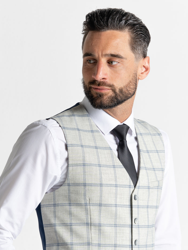 OXFORD PEARL RIVER WITH BLUE CHECKS DETAILING