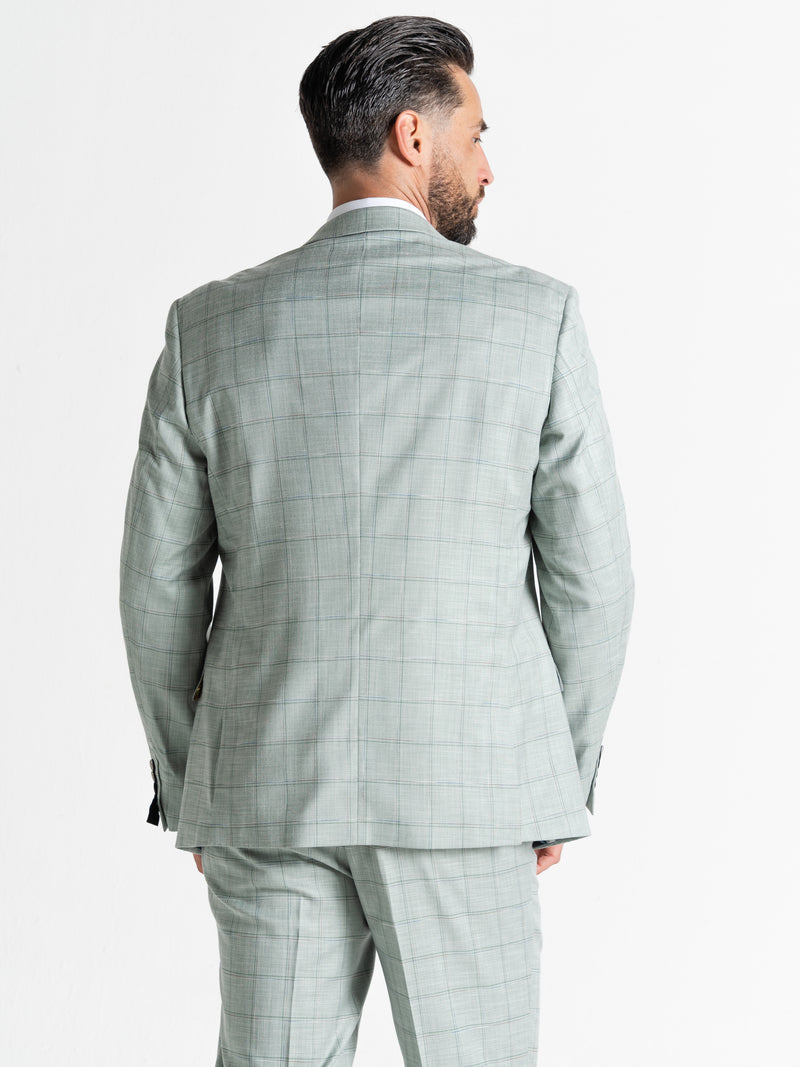 OXFORD LIME GREEN WITH BLUE CHECK DETAILING