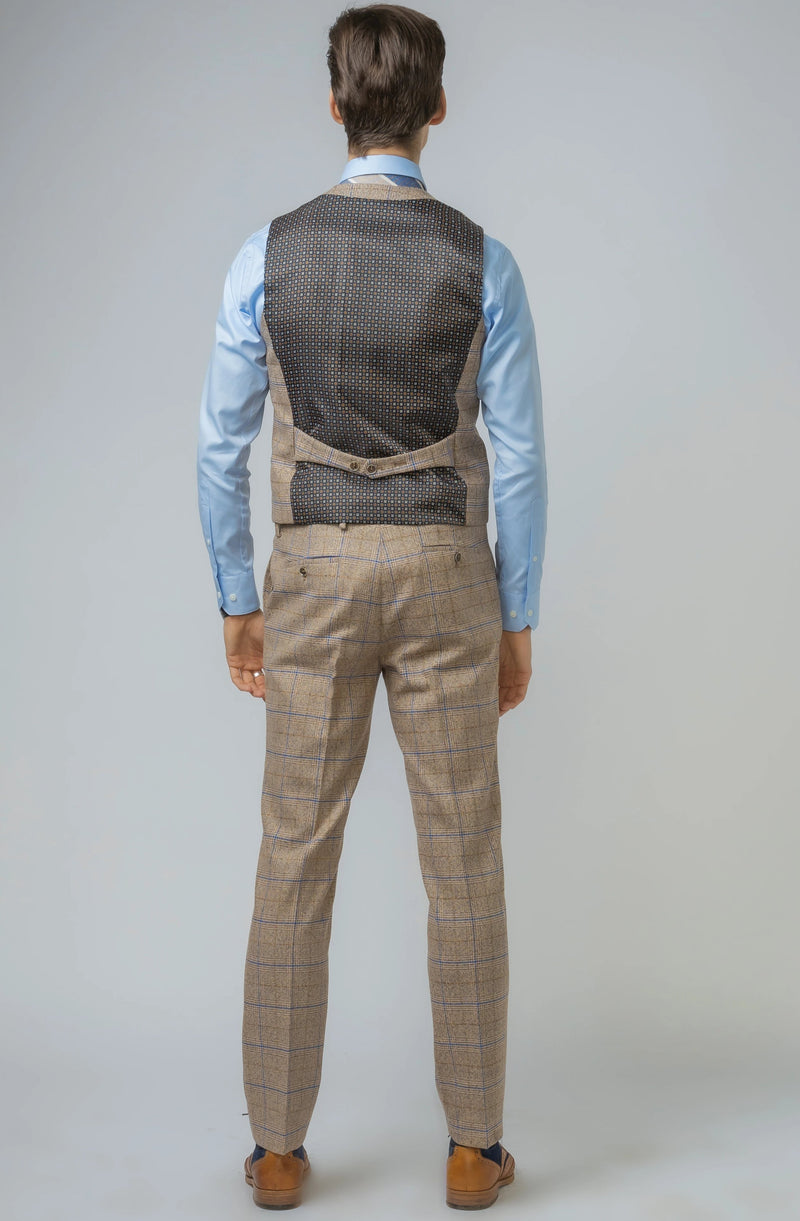 Mens Brown Tweed Suit | Robert Simon Suits | Mens Tweed Suits | Office Wear | Office Wear | check suit