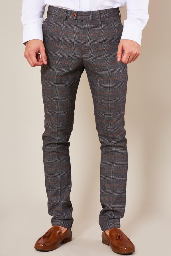 Grey check store skinny trousers mens