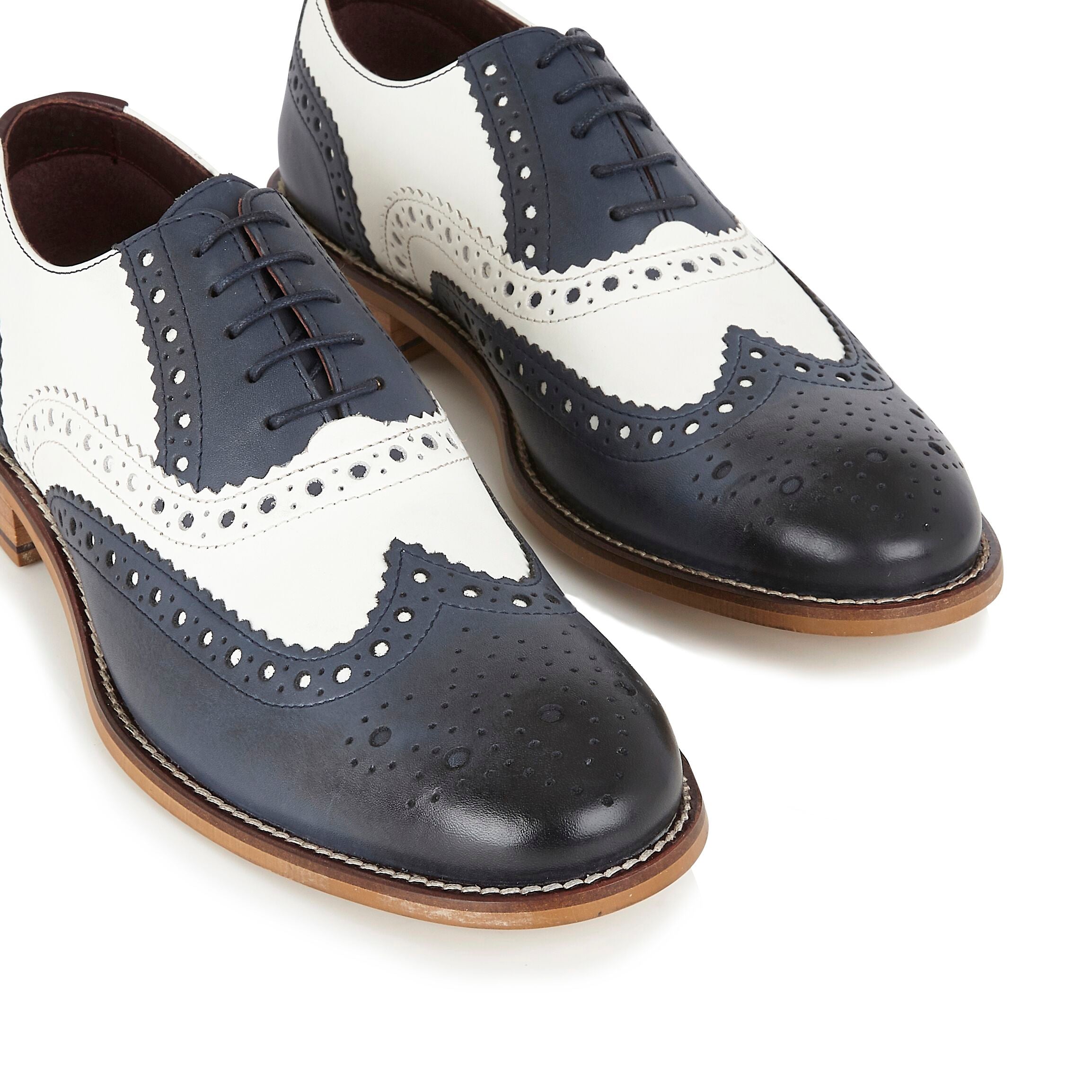 Navy and White Brogue Shoes | Mens And Boys Shoes | Mens Brogue Shoes