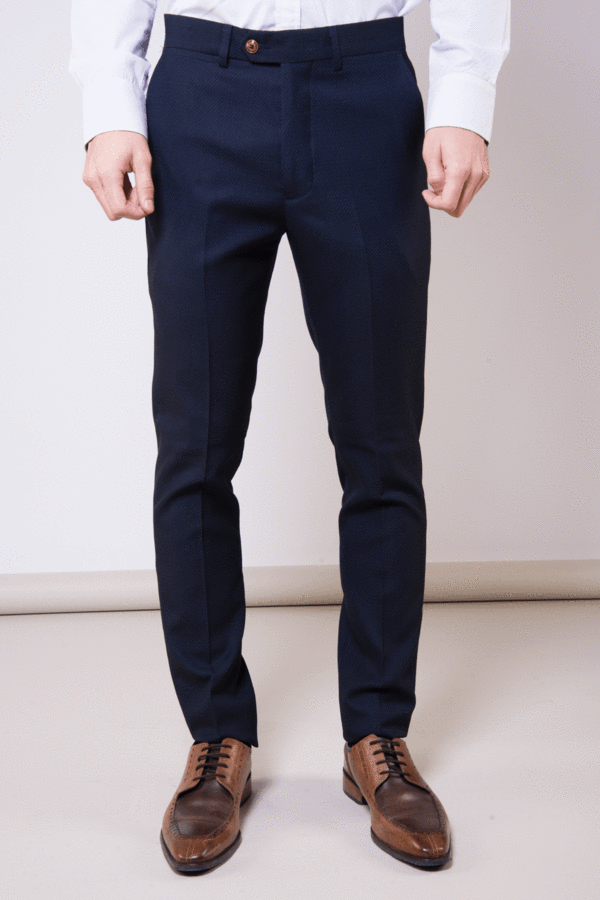 Max Navy Skinny Fit Trousers | Marc Darcy - Mens Tweed Suits