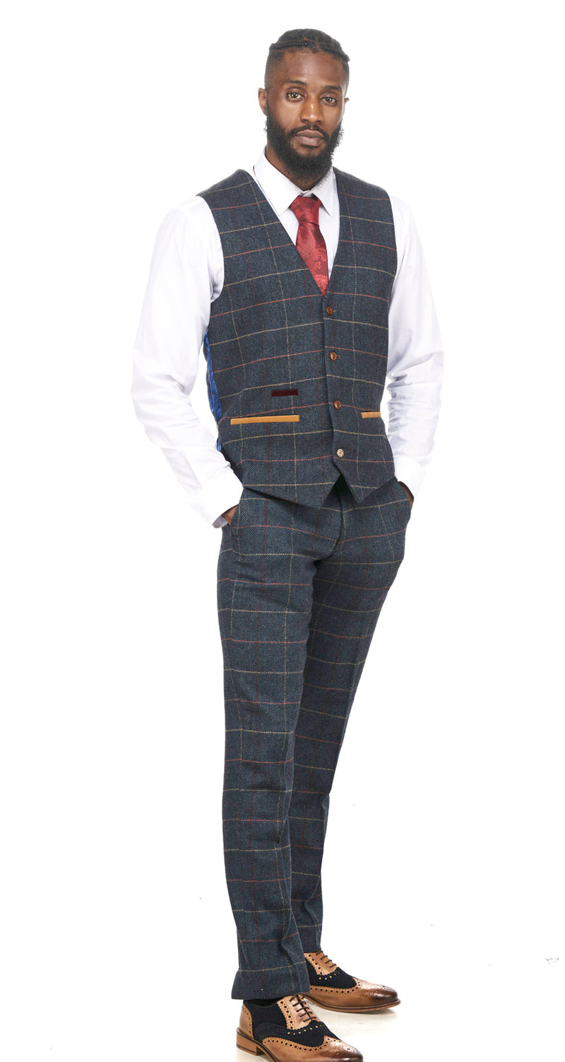 Blue Tweed Check Wedding Suits | Mens Tweed Suits | Eton Marc Darcy Menswear | Check Suit | Wedding Wear | Office Wear
