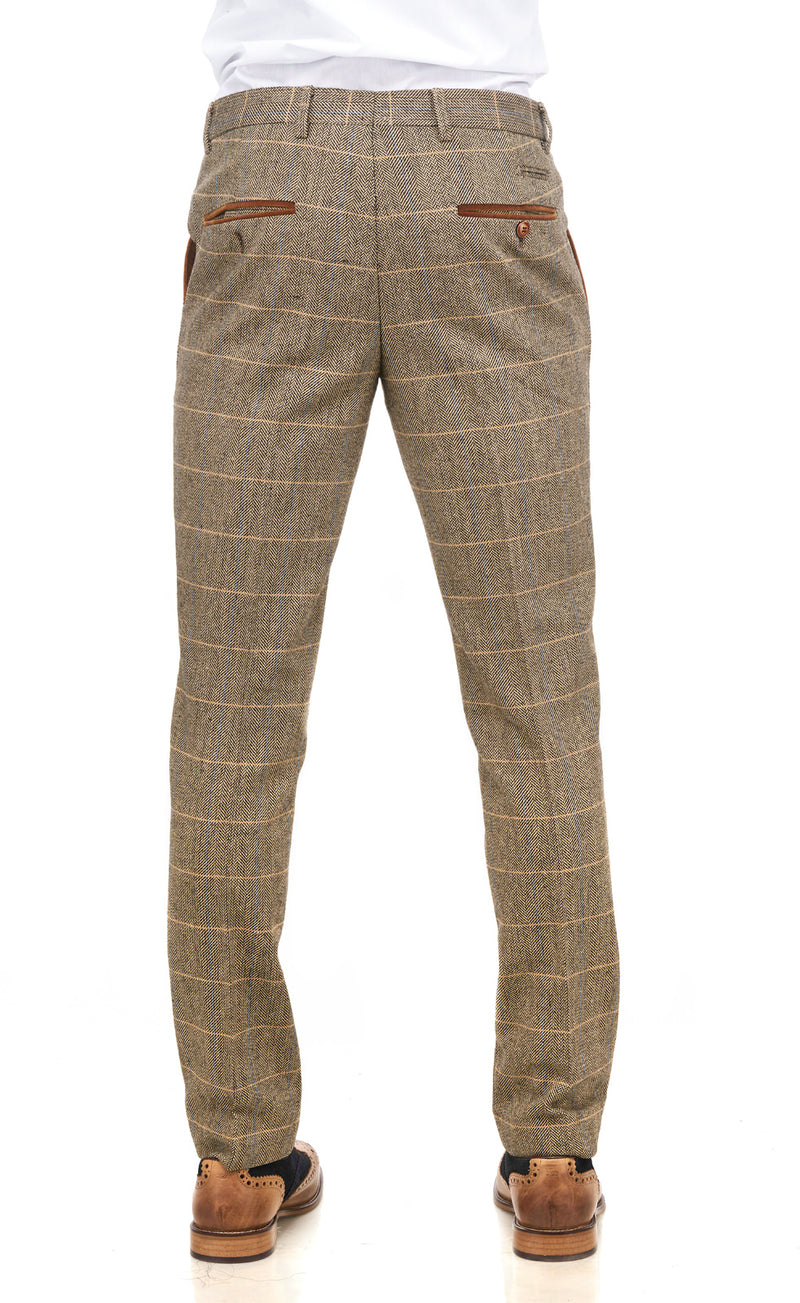 Brown Tweed Trousers | Mens Tweed Trousers | Mens Tweed Suits | Marc Darcy Menswear | Check Suit | Wedding Wear | Office Wear