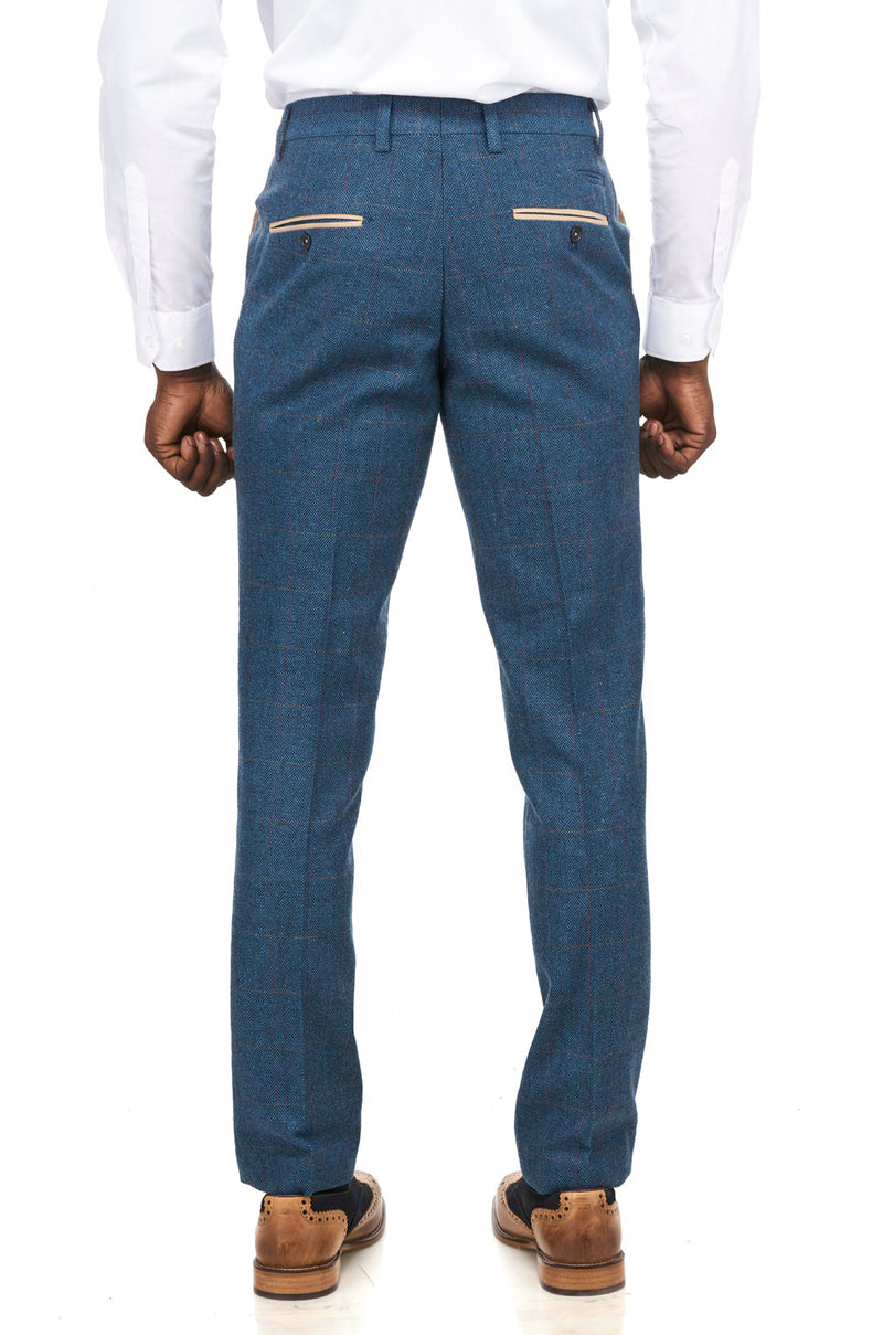 Blue Tweed Trousers | Mens Tweed Trousers | Mens Tweed Suits | Marc Darcy Menswear