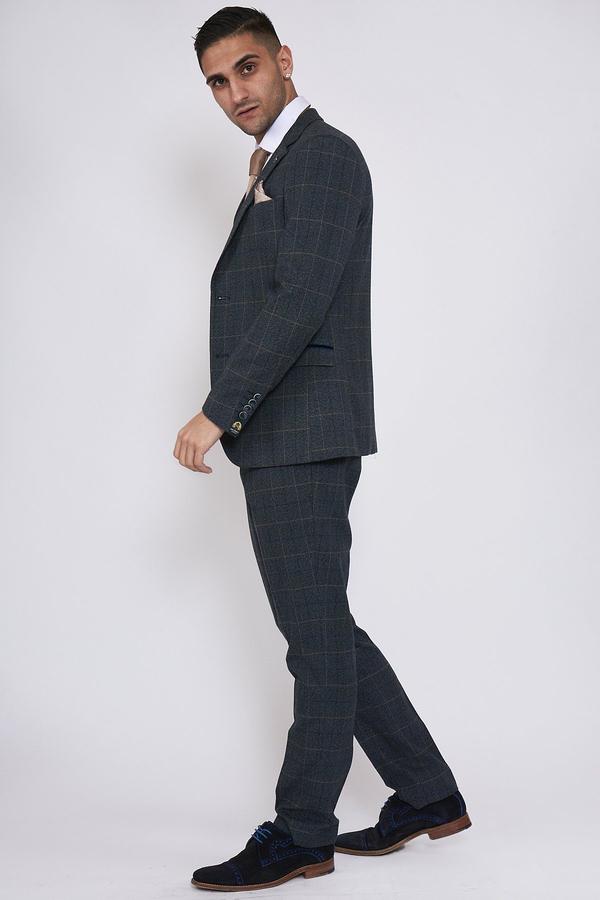 Scott Blue Check Tweed Wedding Suit - Mens Tweed Suits | | Check Suit | Office Wear | Check Suit | Wedding Wear | Office Wear