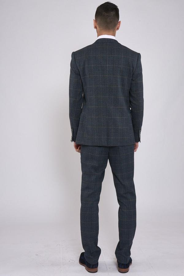 Scott Blue Check Tweed Wedding Suit - Mens Tweed Suits | | Check Suit | Office Wear 