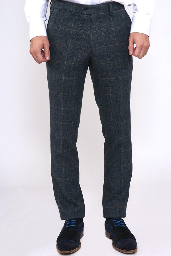 Scott Blue Check Tweed Wedding Suit - Mens Tweed Suits | Check Suit | Office Wear  | Check Suit | Wedding Wear | Office Wear