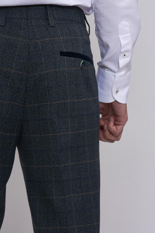 Scott Blue Check Tweed Wedding Suit - Mens Tweed Suits | Check Suit | Office Wear | Check Suit | Wedding Wear | Office Wear