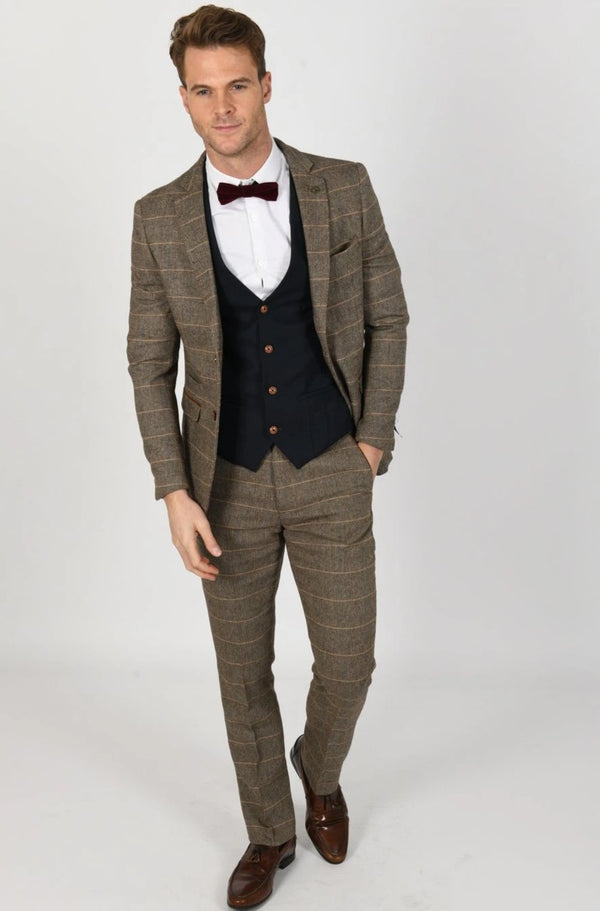 Brown Tweed Wedding Suits | Mens Tweed Suits | Marc Darcy Suits | Check Suit | Wedding Wear | Office Wear