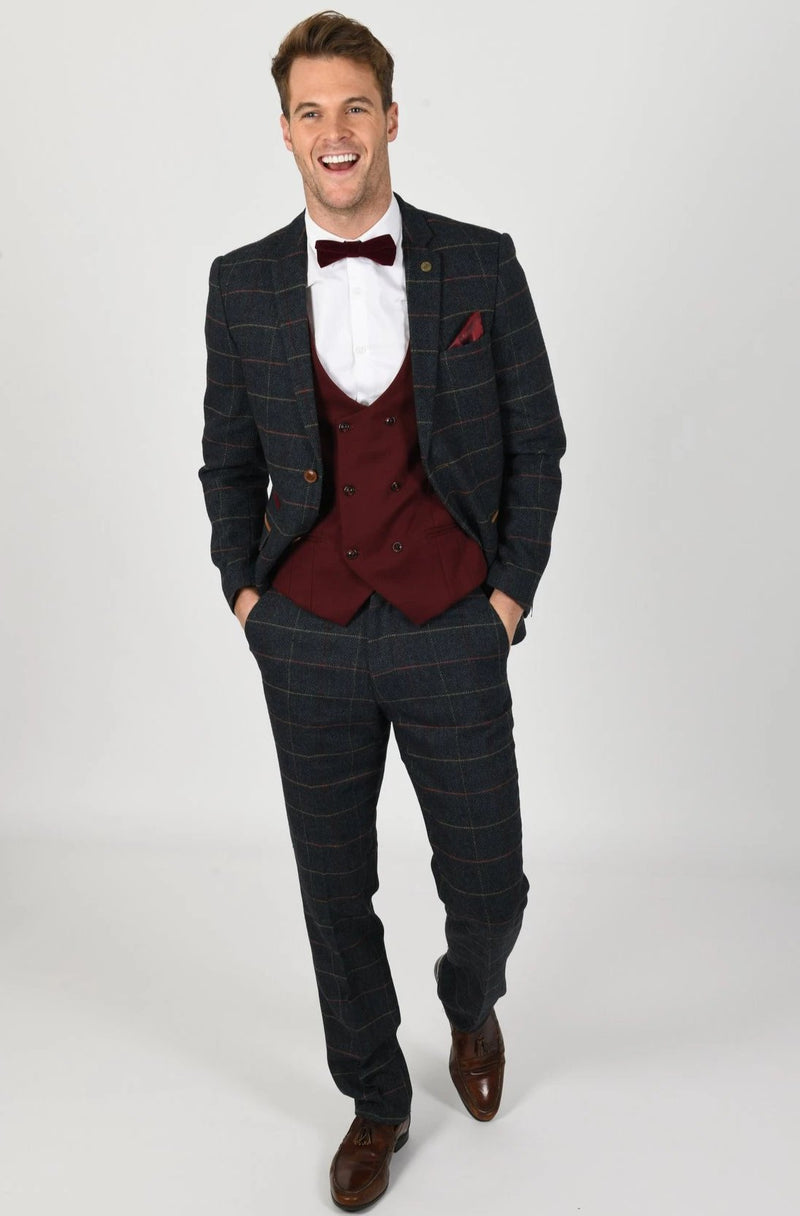 Blue Tweed Suit Wedding Suits | Mens Tweed Suits | Marc Darcy Menswear | Wedding Wear | Office Suit | Check Suit