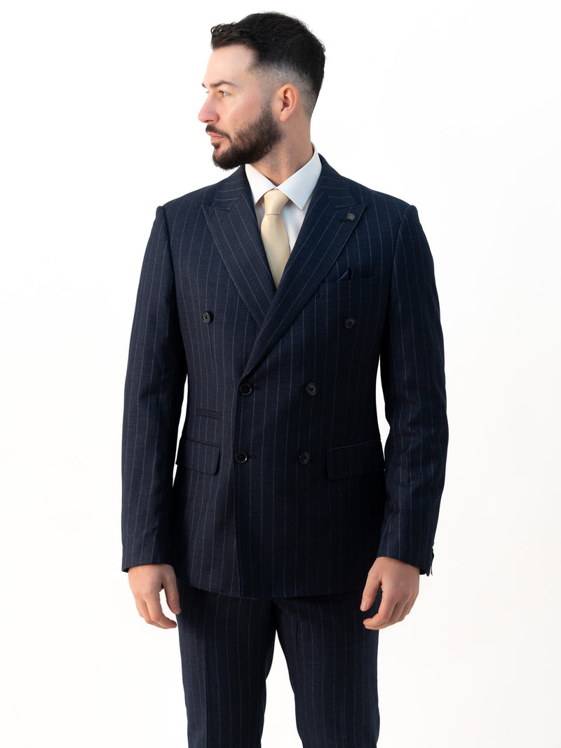 Connor Navy Pinstripe Double Breasted Two Piece Suit