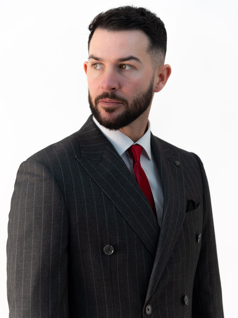 Connor Grey Pinstripe Double Breasted Two Piece Suit