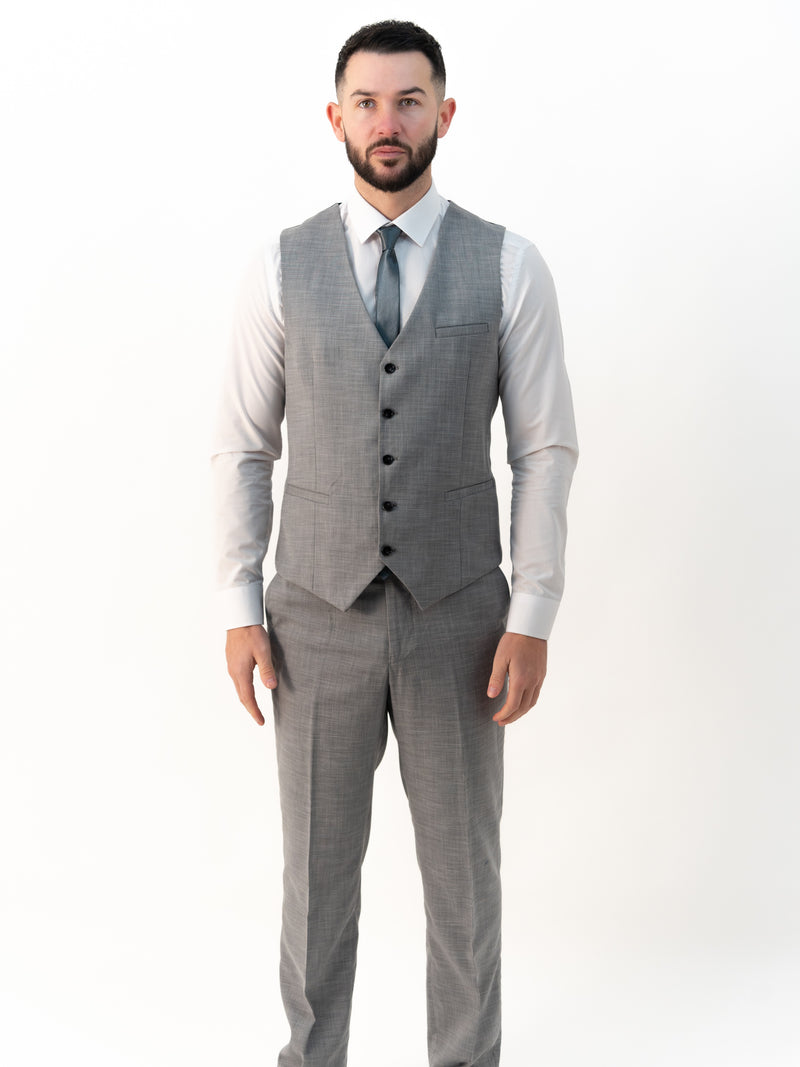 Edward Silver Three-Piece Suit