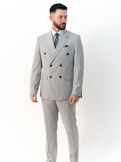 Issa Silver Double Breasted Two Piece Suit