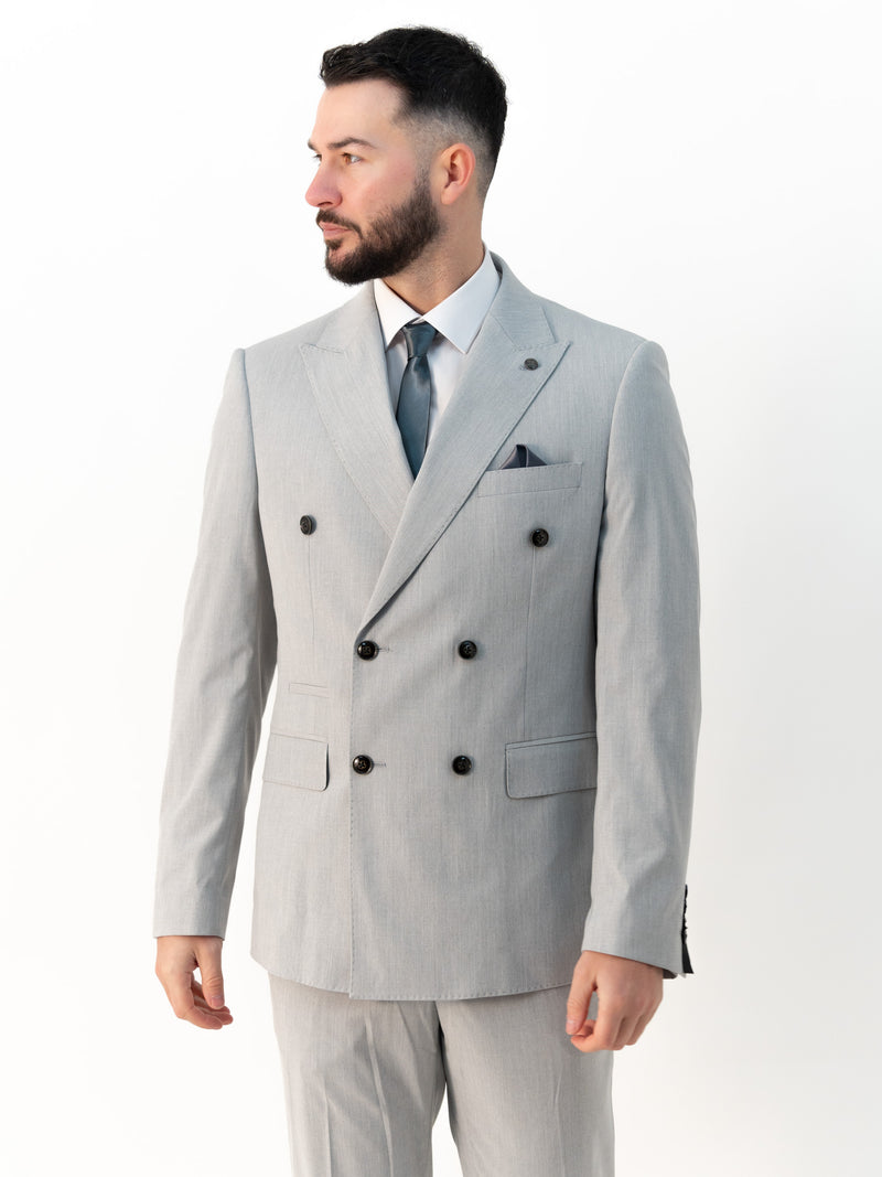 Issa Silver Double Breasted Two Piece Suit