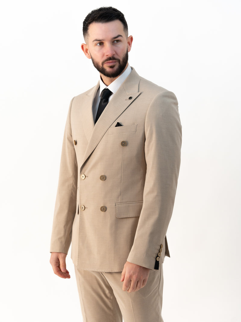 Issa Camel Double Breasted Two Piece Suit