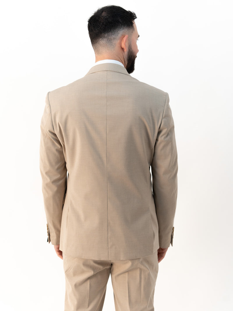 Issa Camel Double Breasted Two Piece Suit