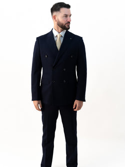 Issa Navy Double Breasted Two Piece Suit