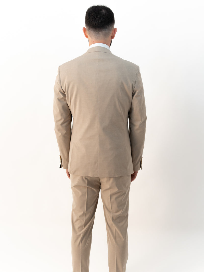 Jasper Beige Double Breasted Three Piece Suit