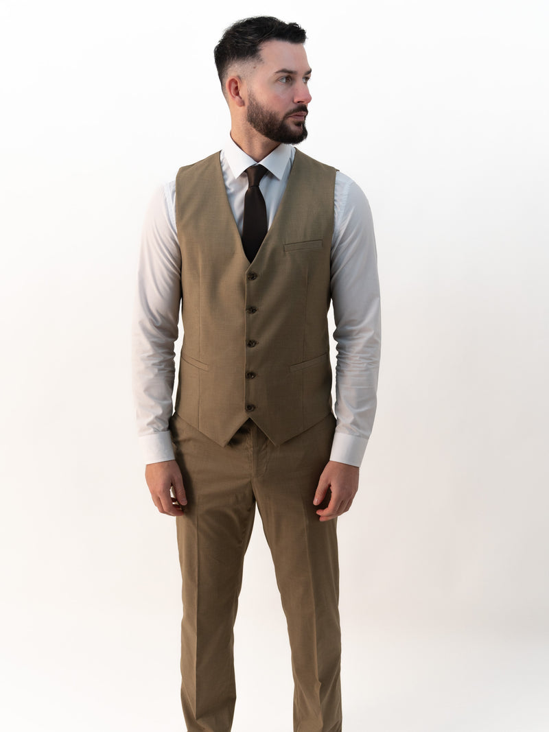 Jasper Olive Double Breasted Three Piece Suit