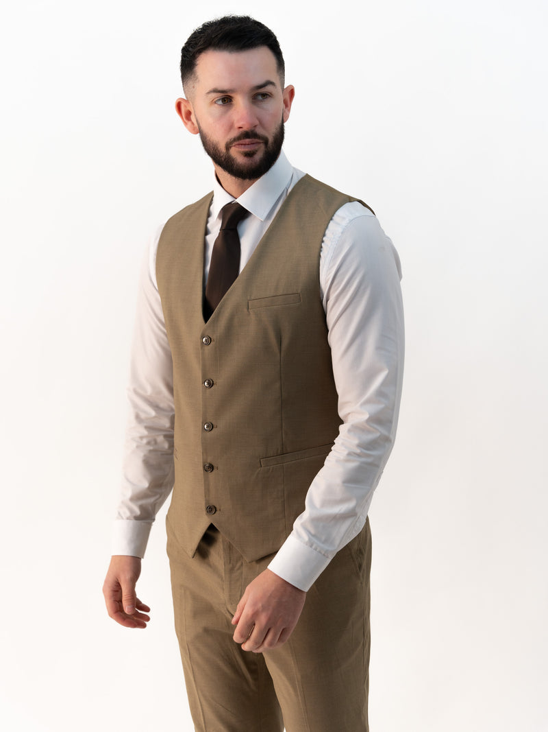 Jasper Olive Double Breasted Three Piece Suit