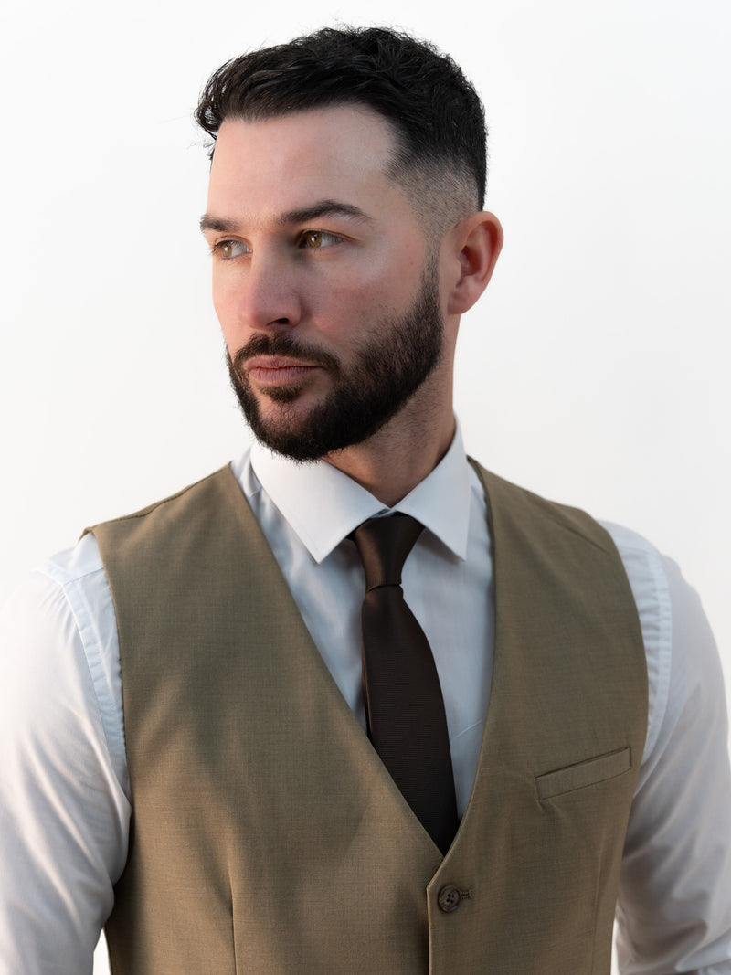 Jasper Olive Double Breasted Three Piece Suit