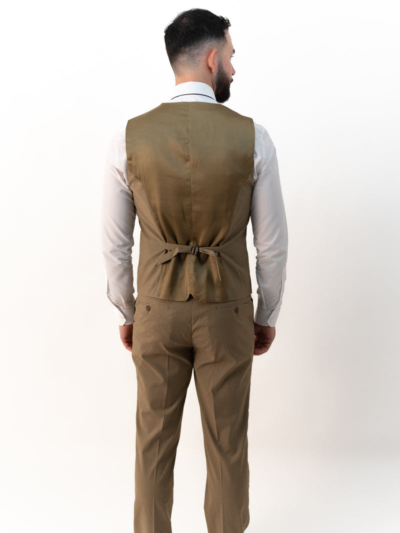 Jasper Olive Double Breasted Three Piece Suit