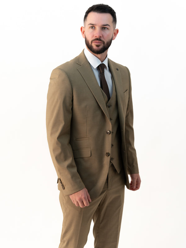 Jasper Olive Double Breasted Three Piece Suit