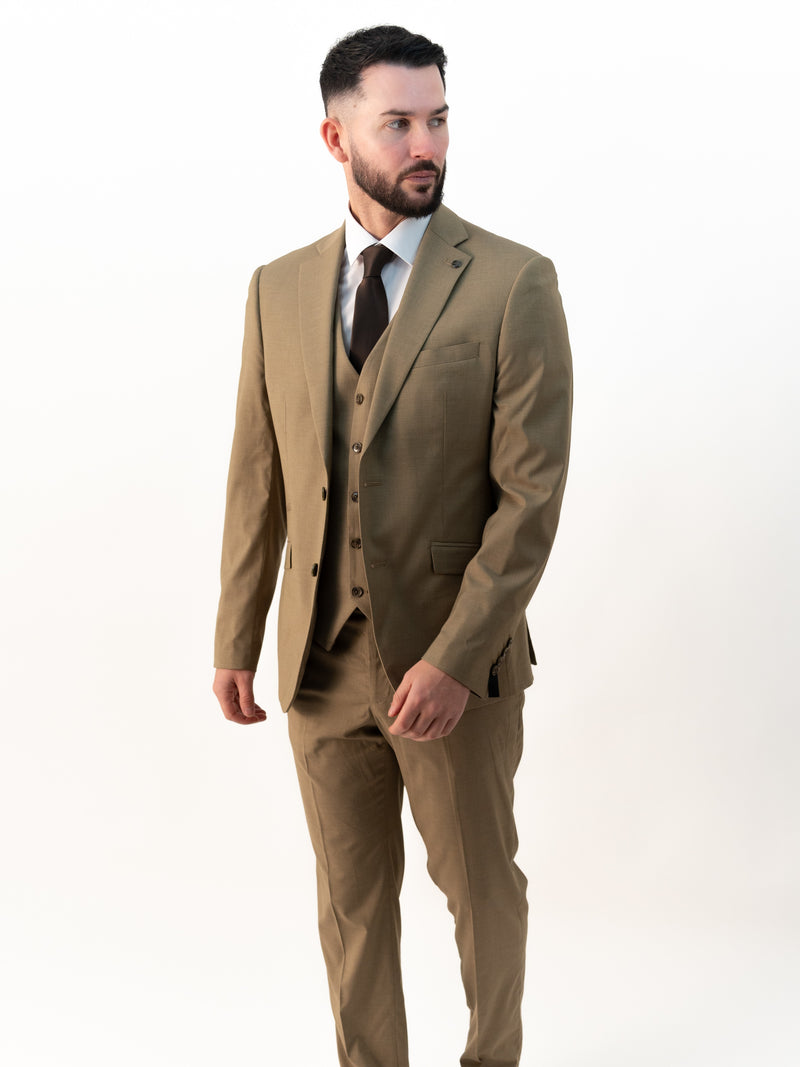 Jasper Olive Double Breasted Three Piece Suit