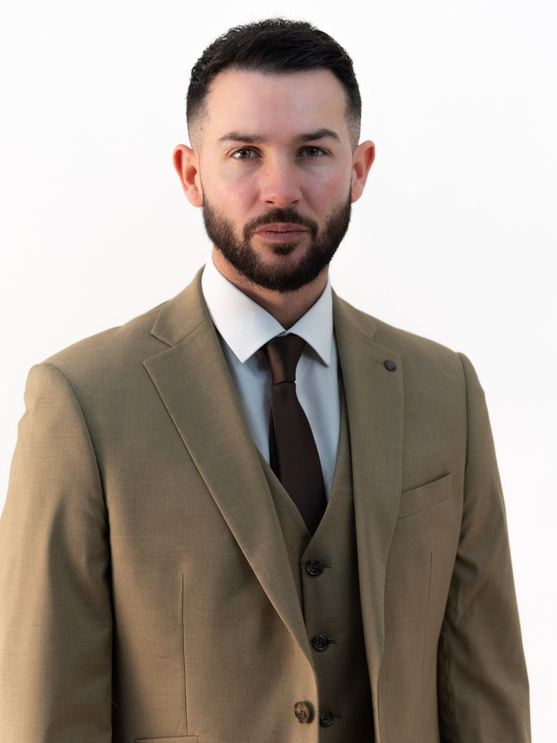 Jasper Olive Double Breasted Three Piece Suit