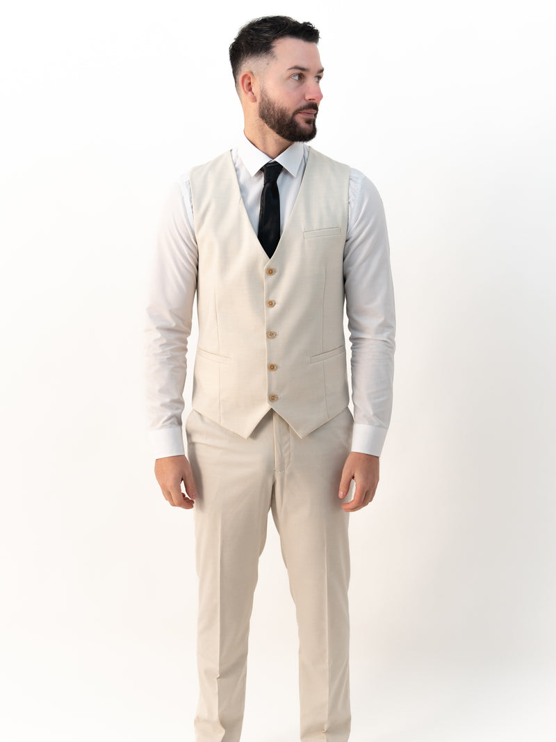 Jasper Vanilla Double Breasted Three Piece Suit