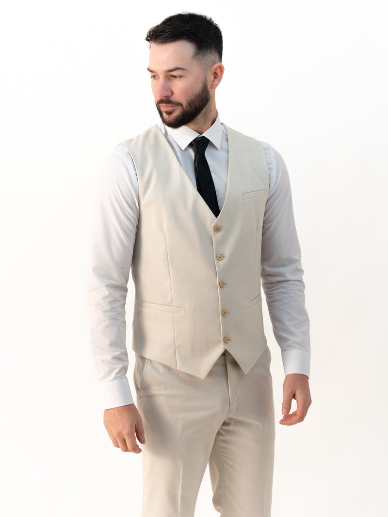 Jasper Vanilla Double Breasted Three Piece Suit