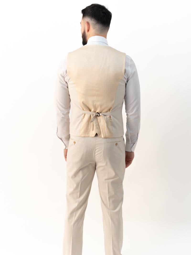 Jasper Vanilla Double Breasted Three Piece Suit