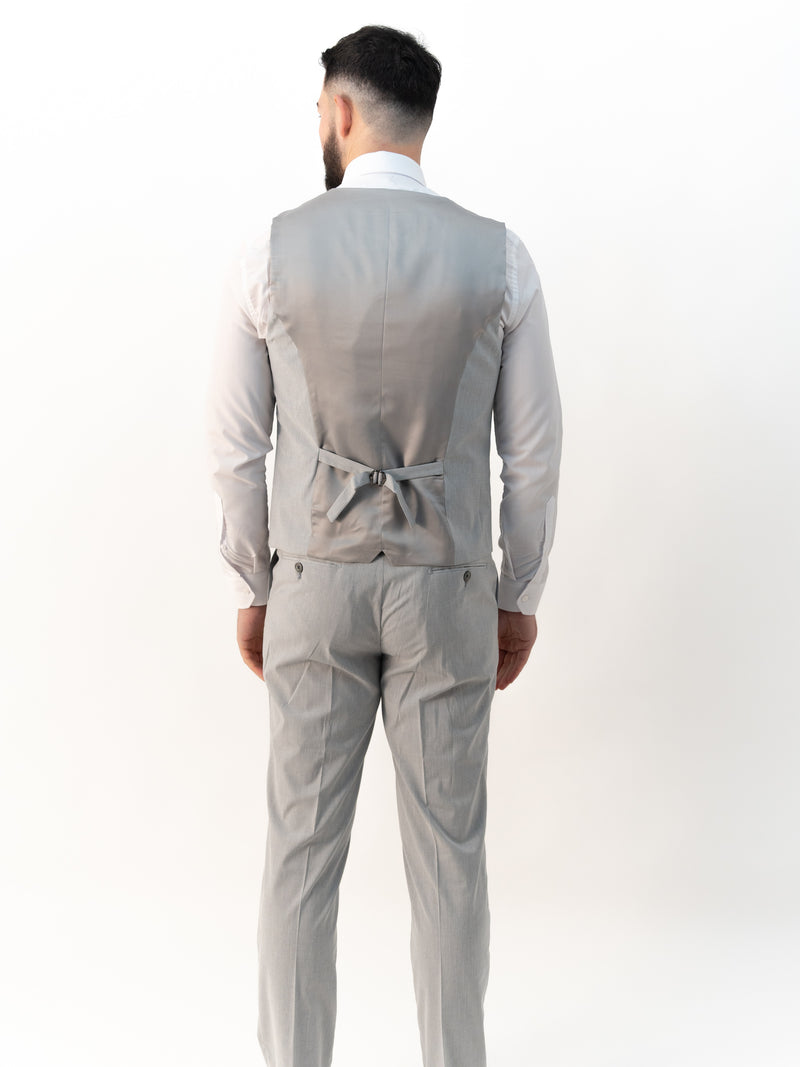 Jasper Silver Double Breasted Three Piece Suit