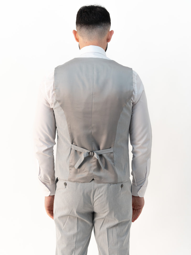 Jasper Silver Double Breasted Three Piece Suit