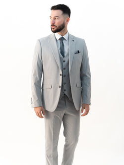 Jasper Silver Double Breasted Three Piece Suit