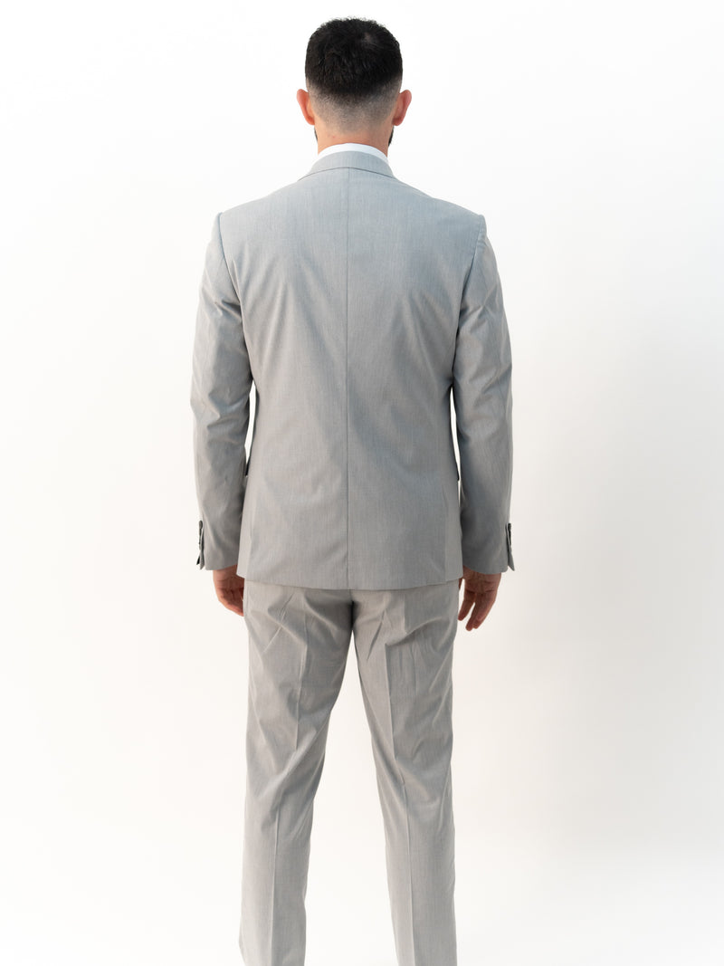 Jasper Silver Double Breasted Three Piece Suit