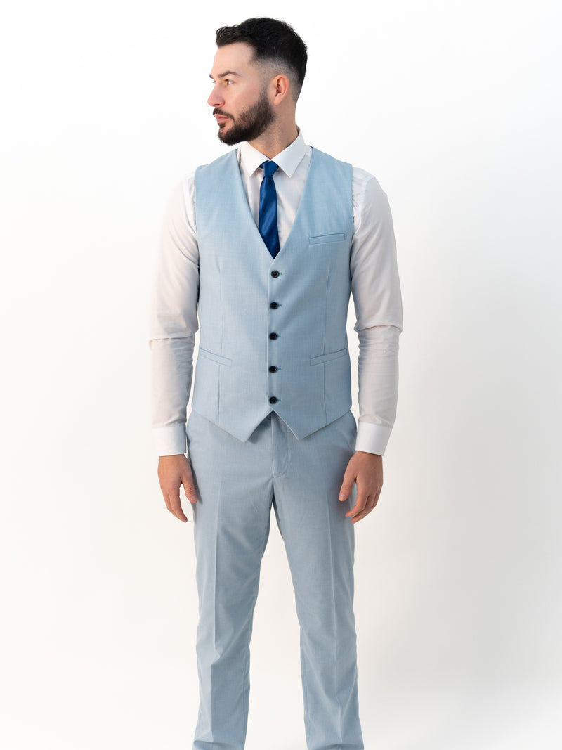 Jasper Sky Double Breasted Three Piece Suit