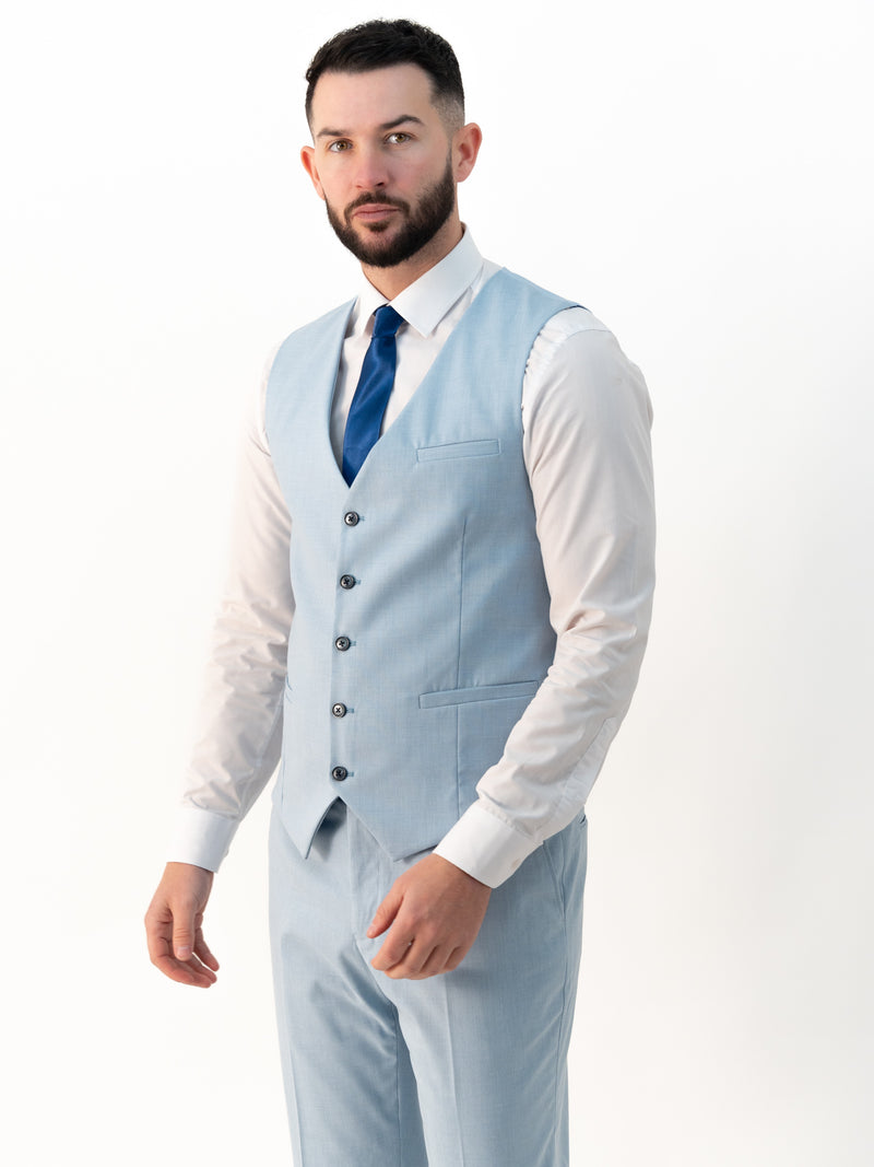 Jasper Sky Double Breasted Three Piece Suit