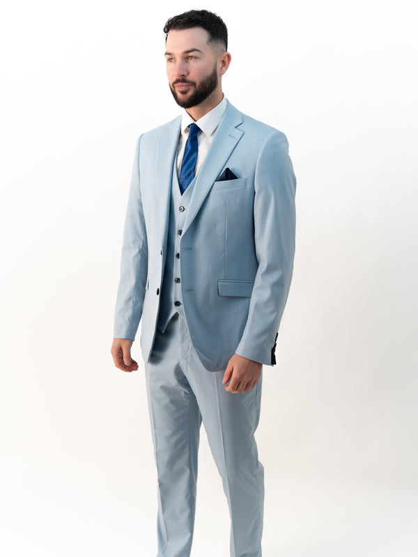 Jasper Sky Double Breasted Three Piece Suit