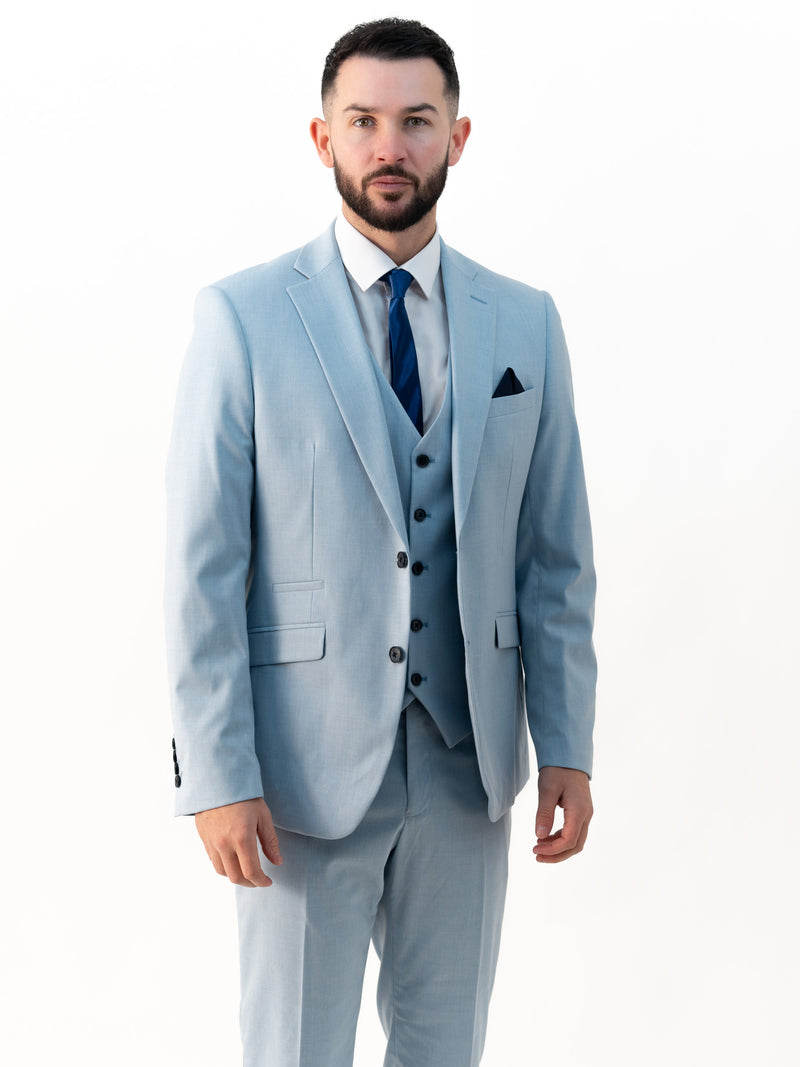 Jasper Sky Double Breasted Three Piece Suit