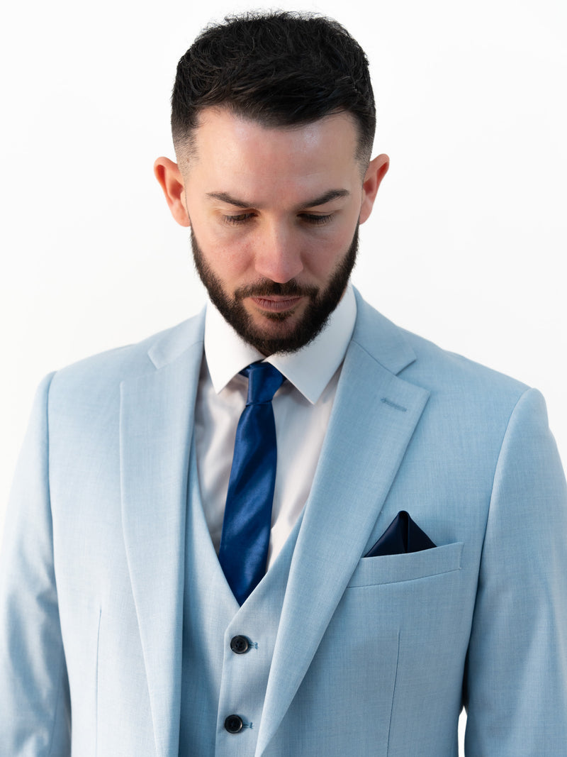 Jasper Sky Double Breasted Three Piece Suit