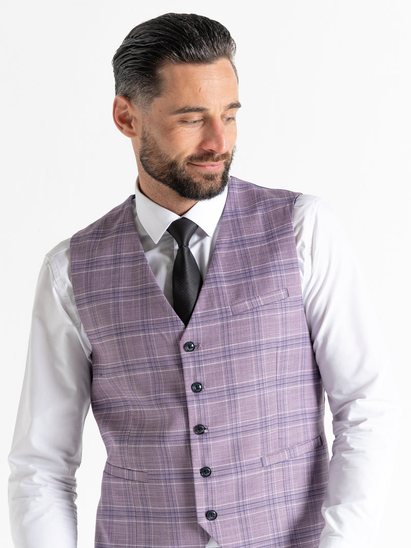 KENSINGTON LILAC WITH WHITE AND NAVY BLUE CHECKS DETAILING