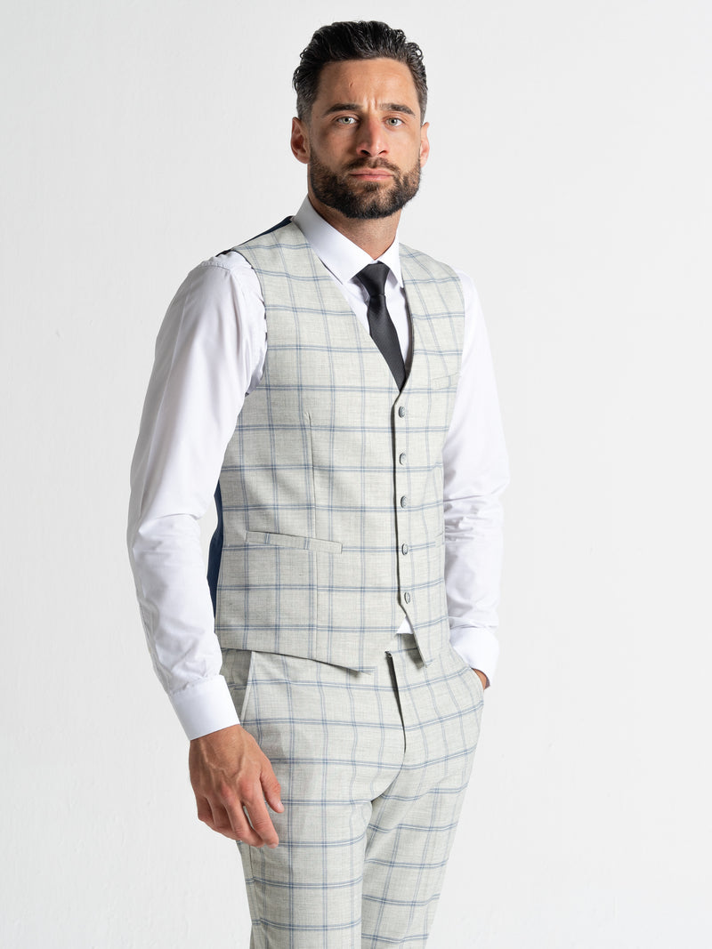 OXFORD PEARL RIVER WITH BLUE CHECKS DETAILING