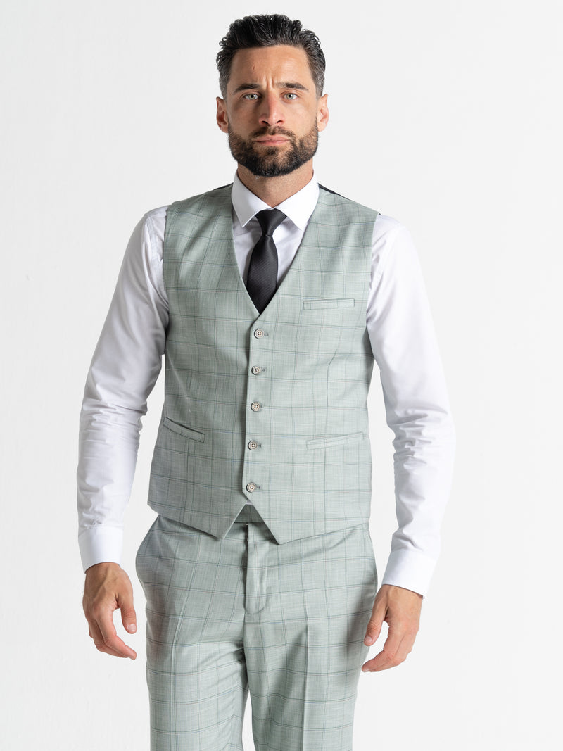 OXFORD LIME GREEN WITH BLUE CHECK DETAILING