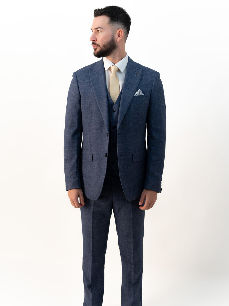 Paolo Sky Blue Double Breasted Three Piece Suit