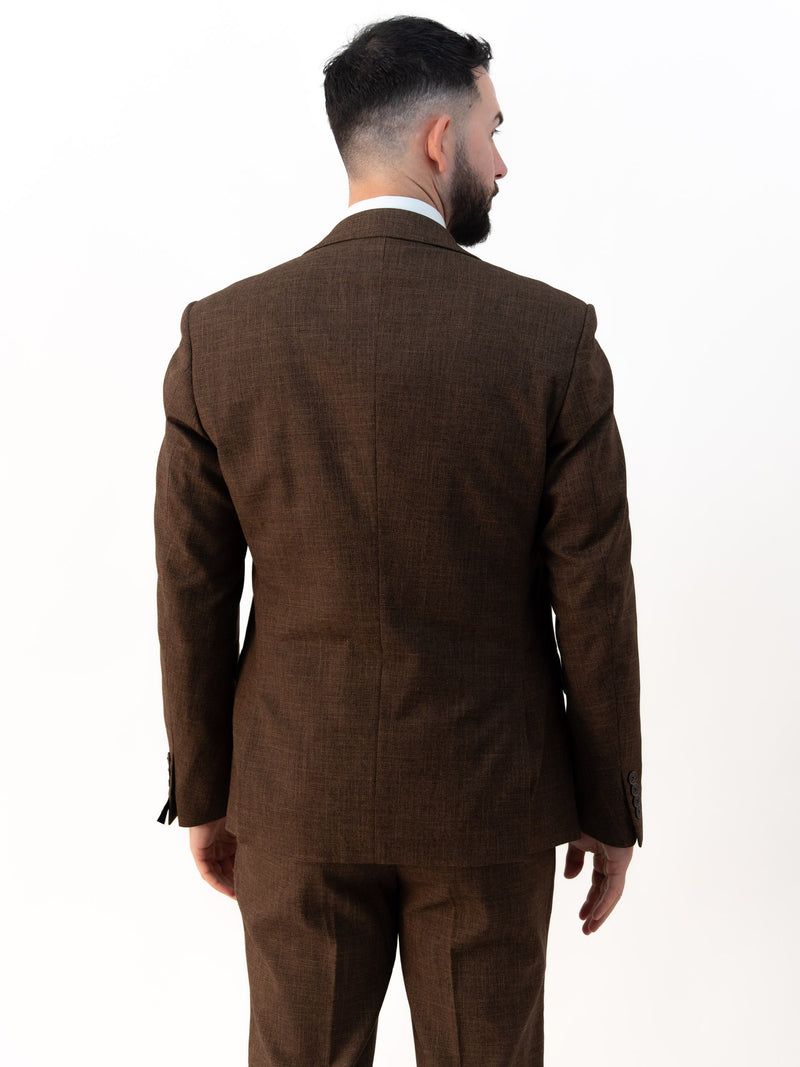 Paolo Chocolate Brown Double Breasted Three Piece Suit