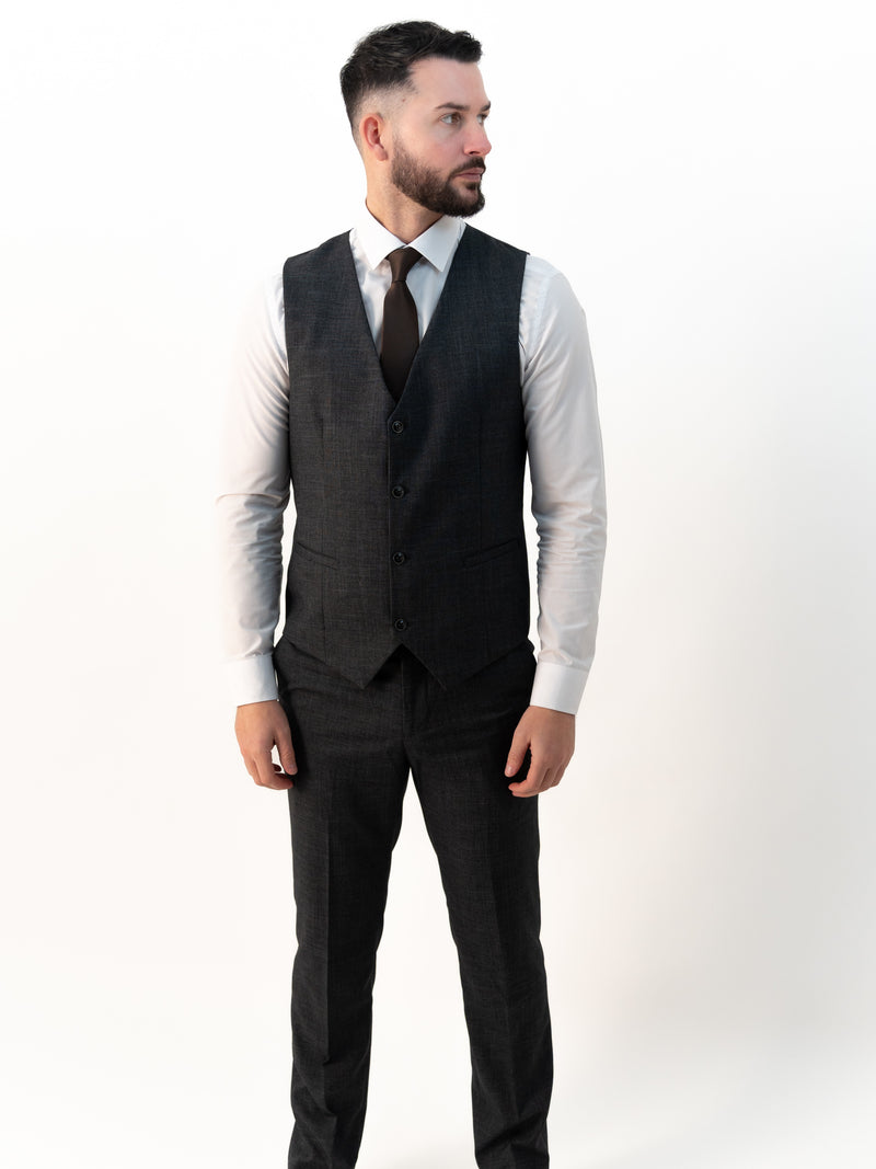 Paolo Charcoal Double Breasted Three Piece Suit